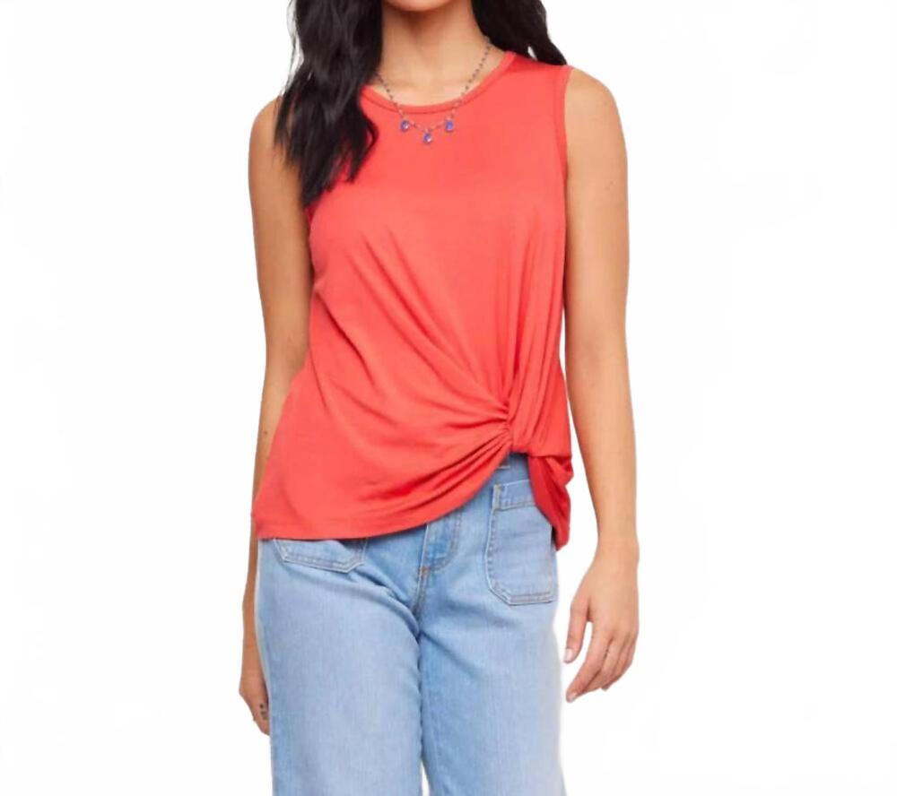 NEW KAREN KANE sleeveless pick-up top in coral